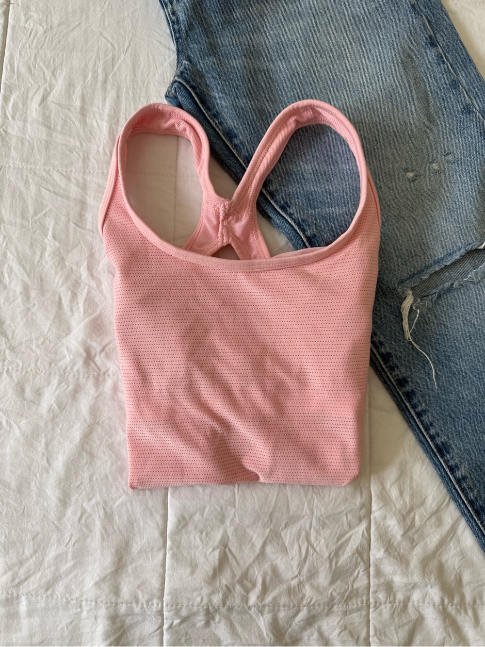 Nike Light Pink Racerback Bralette - Women's Comfort Stretch Tank Size Medium
